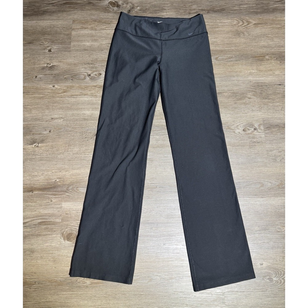 Nike Dri-FIT Women's Medium Black Straight Leg Yoga Pants Athletic Stretch